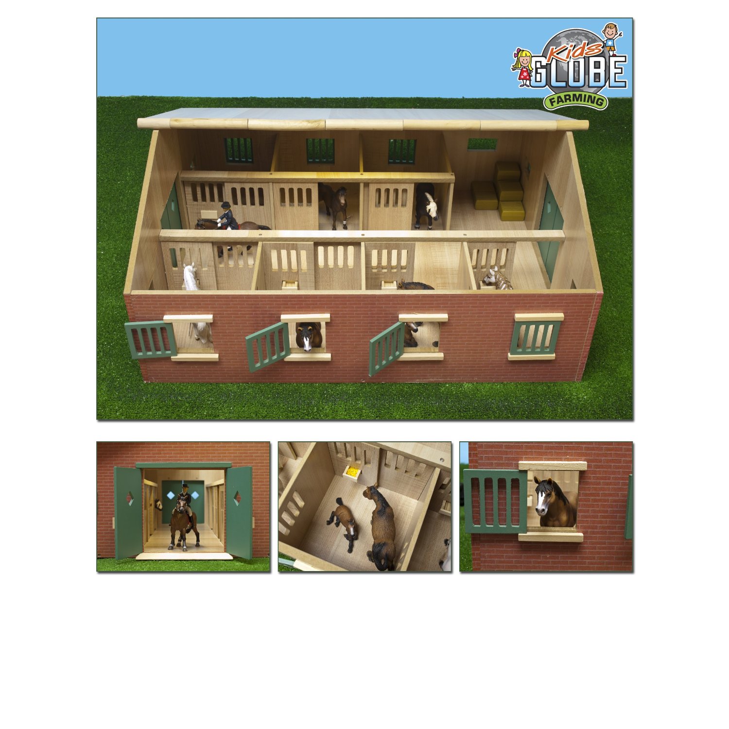 Paardenstal met 7 Boxen voor paarden 72,5x60x37,5cm