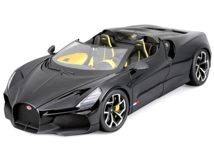 Bugatti W16 Mistral Cabriolet Zwart - 1:18