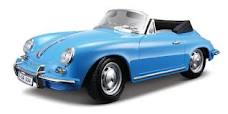 Porsche 356B Cabriolet 1961 Blauw - 1:18