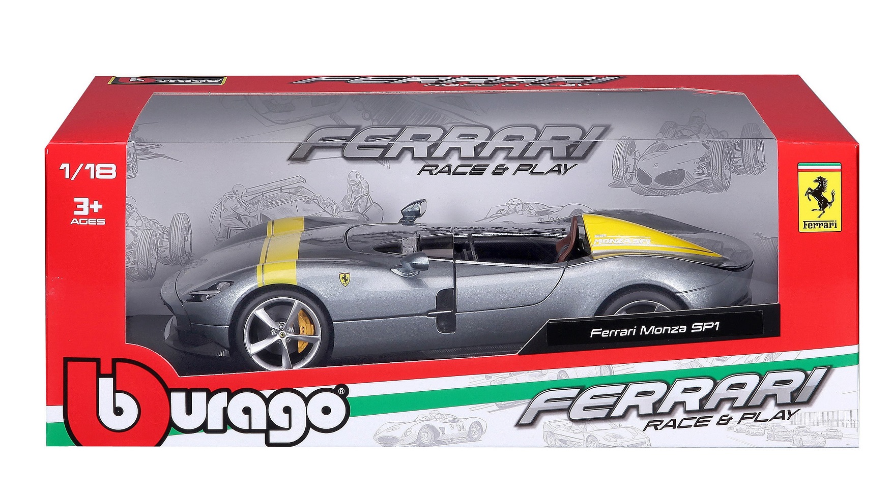 Ferrari Monza SP1 Grijs/Geel - 1:18