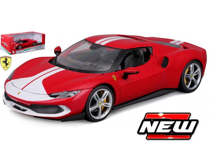 Ferrari 296 GTB Rood/Wit - 1:18