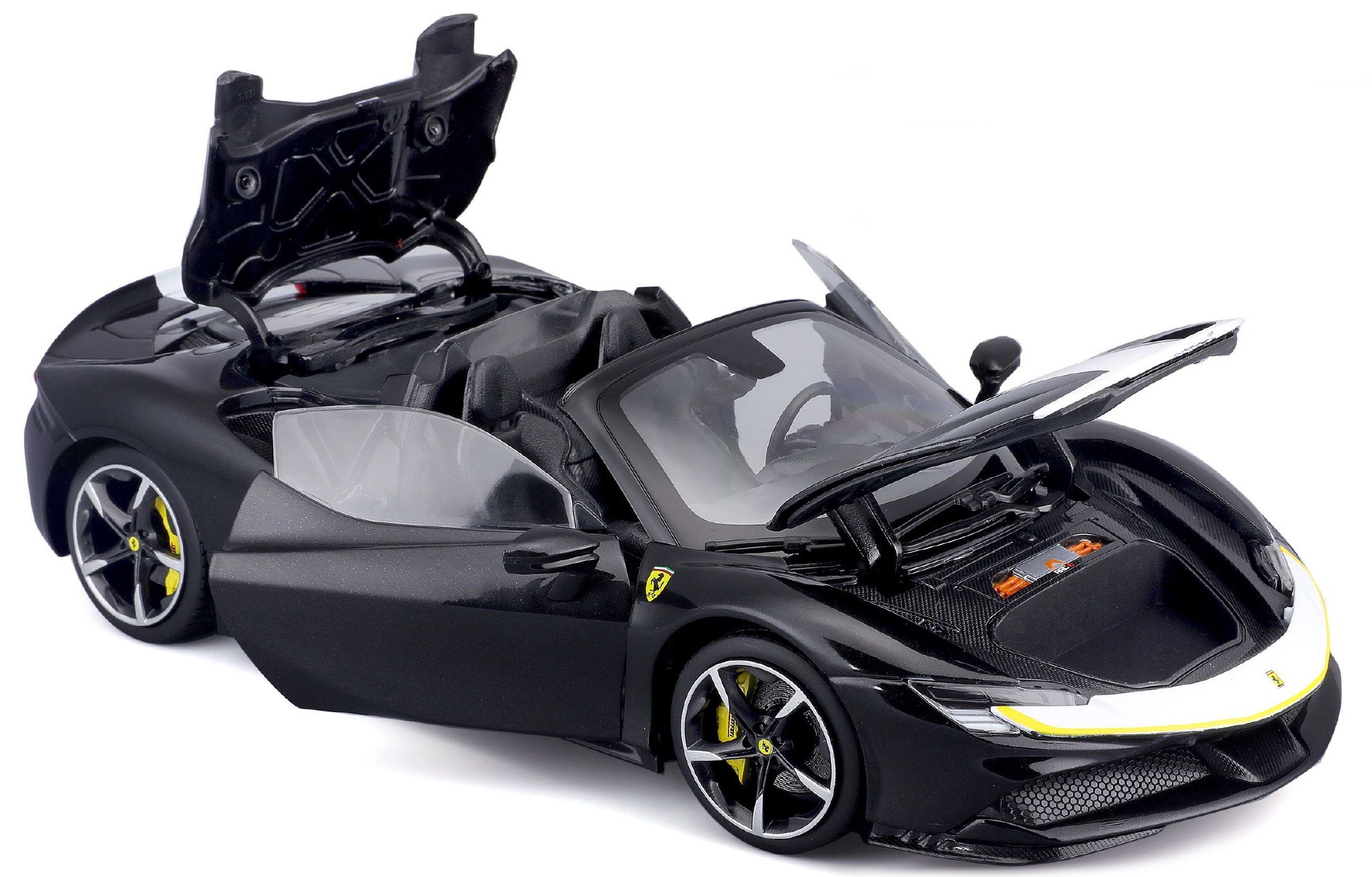 Ferrari SF90 Spider Assetto Fiorano Zwart/Wit/Geel - 1:18