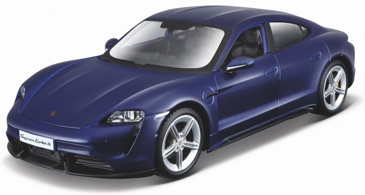 Porsche Taycan Turbo S Donkerblauw - 1:24
