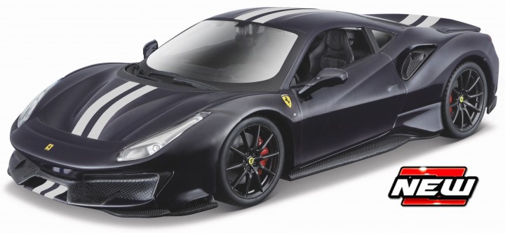 Ferrari 488 Pista Donkerblauw/Zilver - 1:24