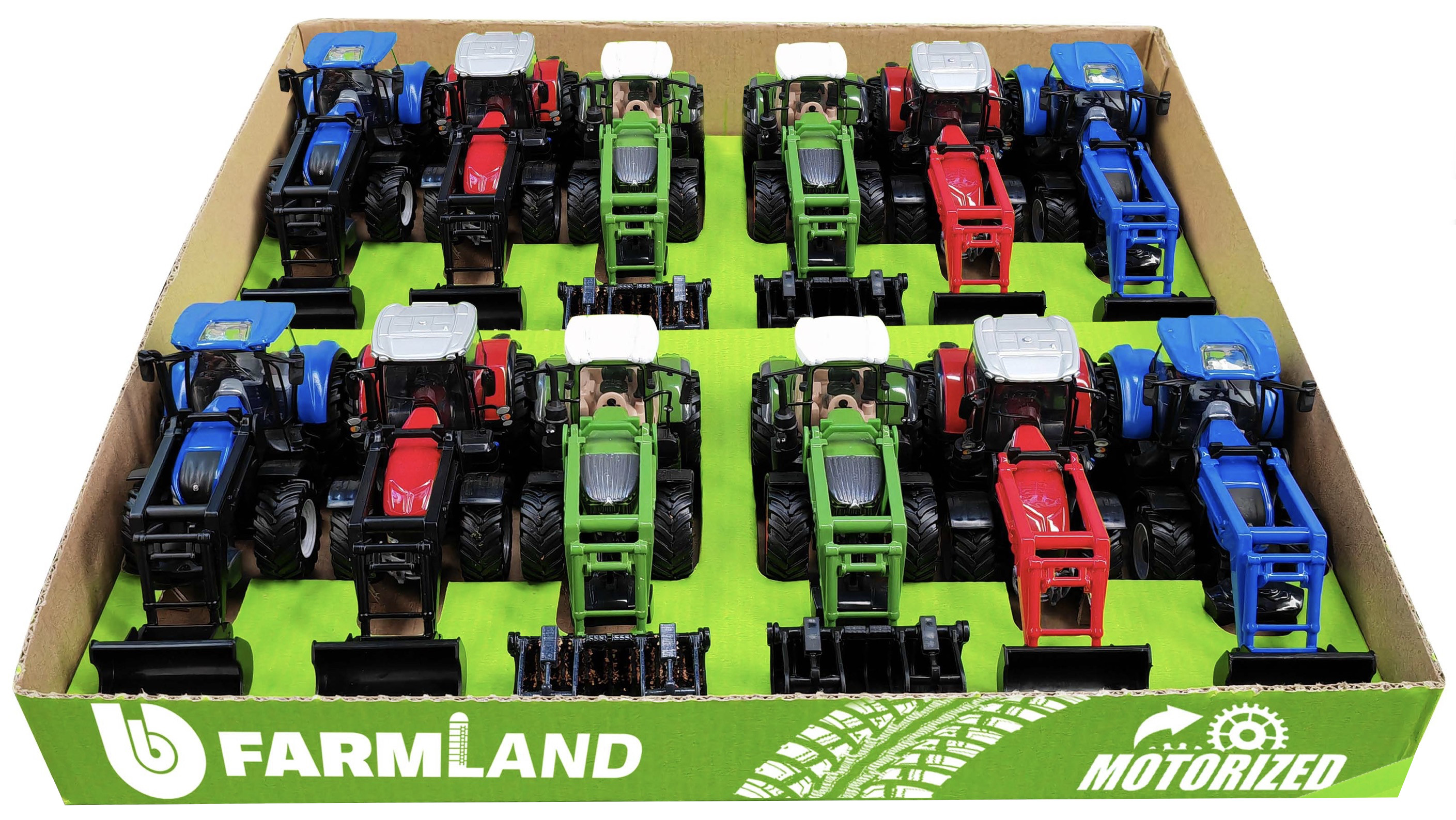 Farmland 10cm Tractor with frontloader in Display box 12 pieces