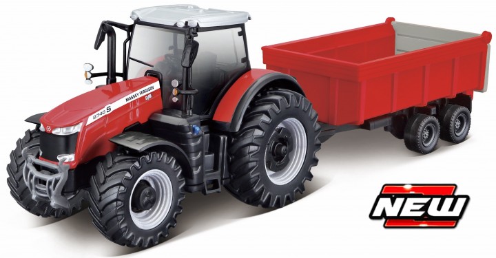 Massey Ferguson 8740S + Tipping Trailer - 10cm