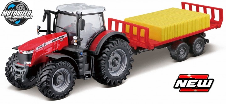 Massey Ferguson 8740s with Bale Trailer