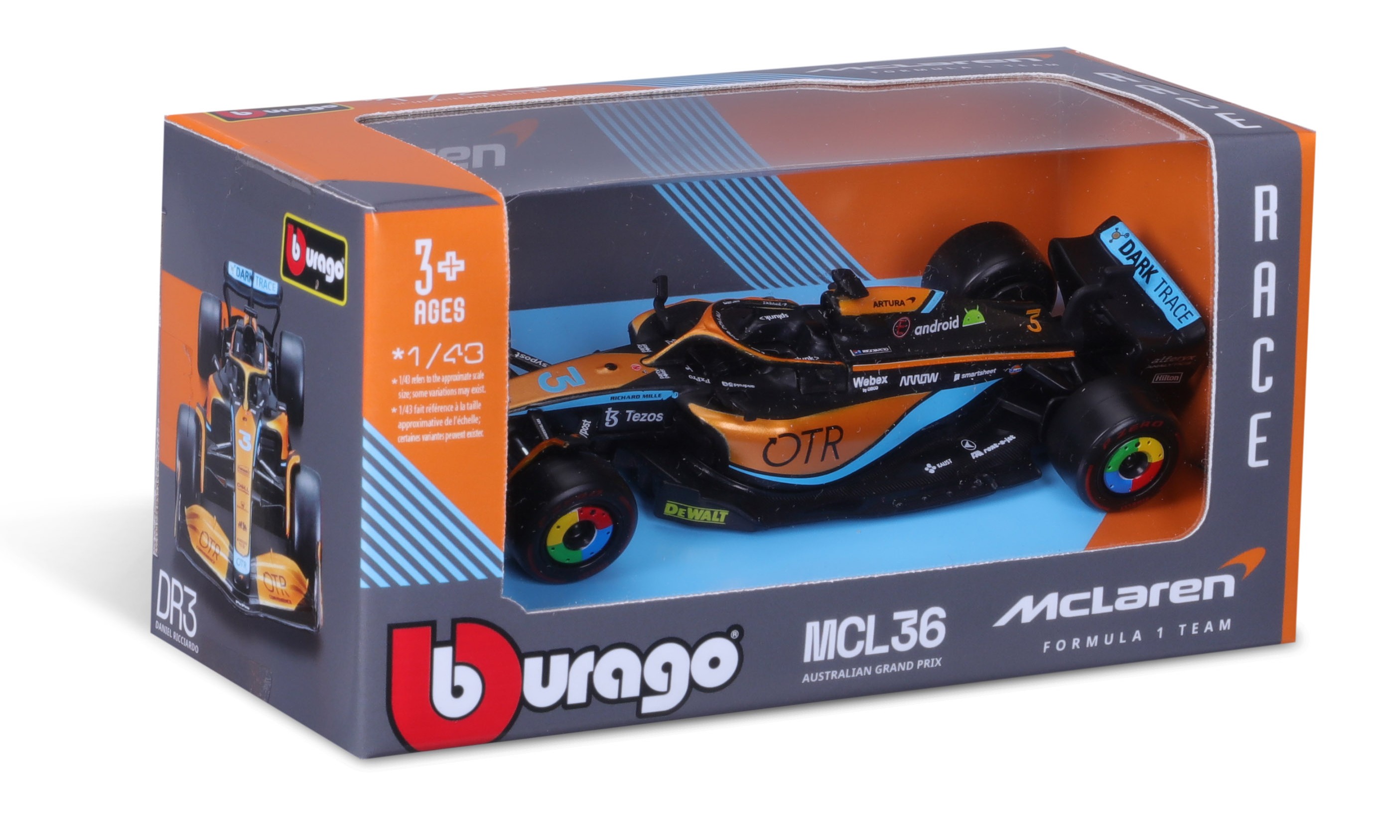 McLaren MCL36 F1 No.3 2022 D. Ricciardo - 1:43