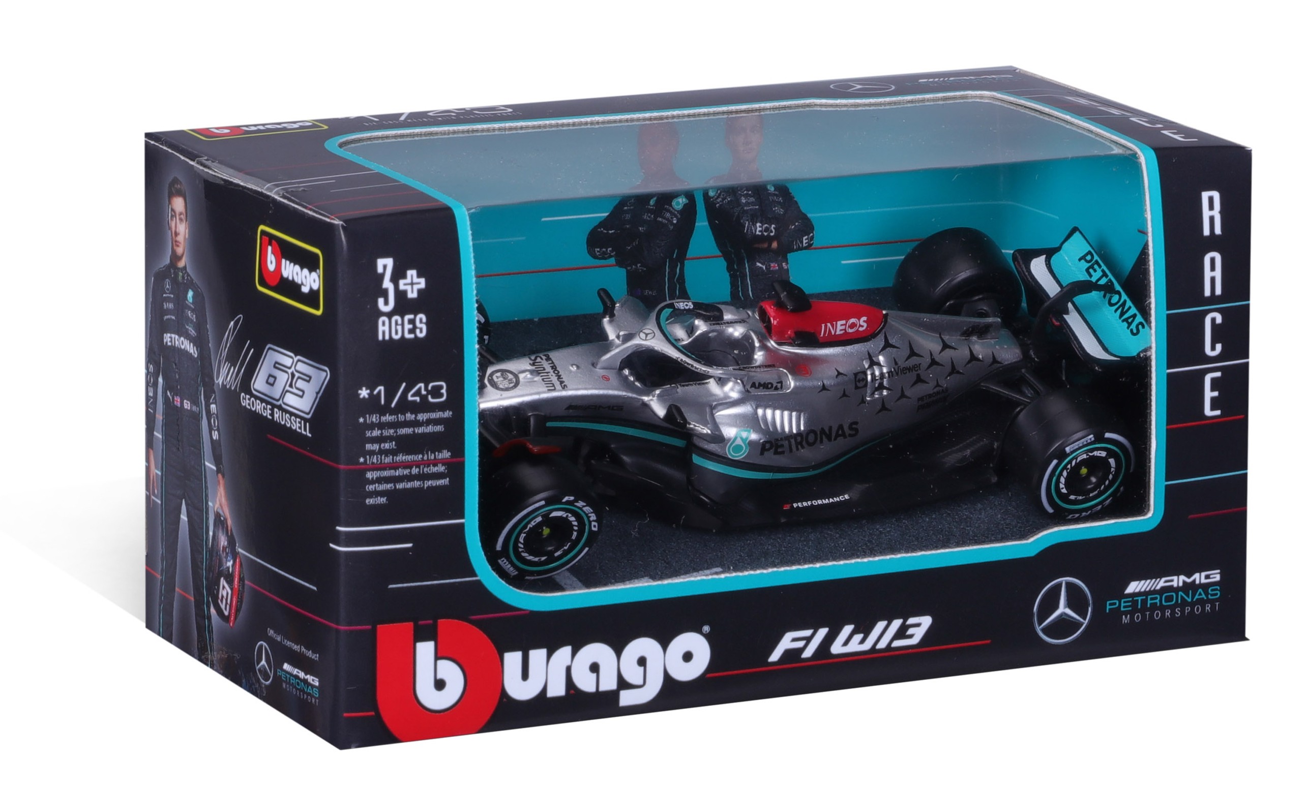 Mercedes-AMG W13E Performance No.63 2022 G. Russell - 1:43