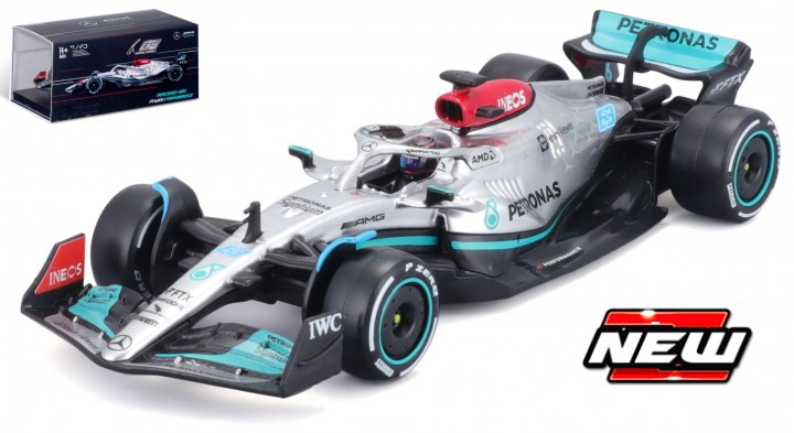 Mercedes-AMG W13E Performance No.63 2022 G. Russell with helmet - 1:43
