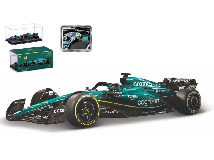 Aston Martin Aramco Cognizant F1 Team AMR No.14 2023 F. Alonso with Helmet - 1:43