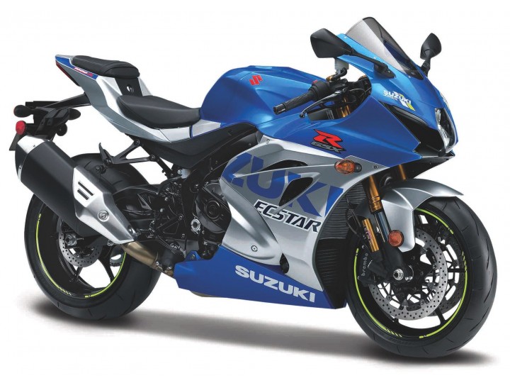 Suzuki GSX-R 1000 R 2021 Blauw/Zilver - 1:18