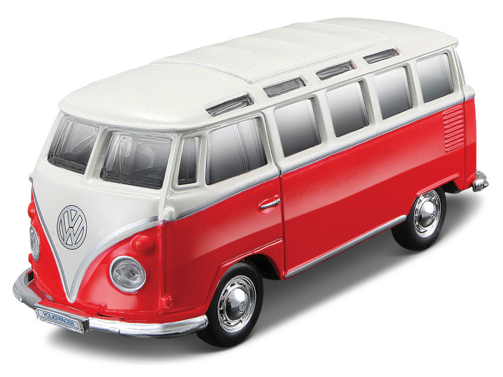 Volkswagen T1 Samba Van Rood/Creme - 1:64