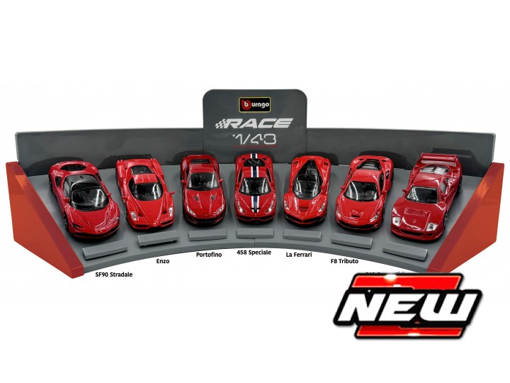 Ferrari Set - SF90 Stradale, Enzo, Portofino, 458 Speciale, LaFerrari, F8 Tributo, F40 - 1:43