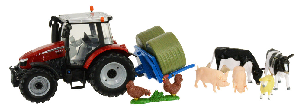 Massey Ferguson 5612 Speelset met Dieren - 1:32