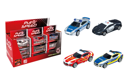 Pull and Speed - Sound and Light Police Assorted