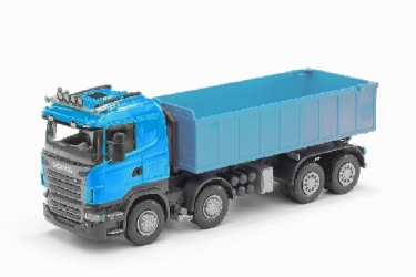 Scania R730 8x4 met Afzetcontainer Blauw - 1:25