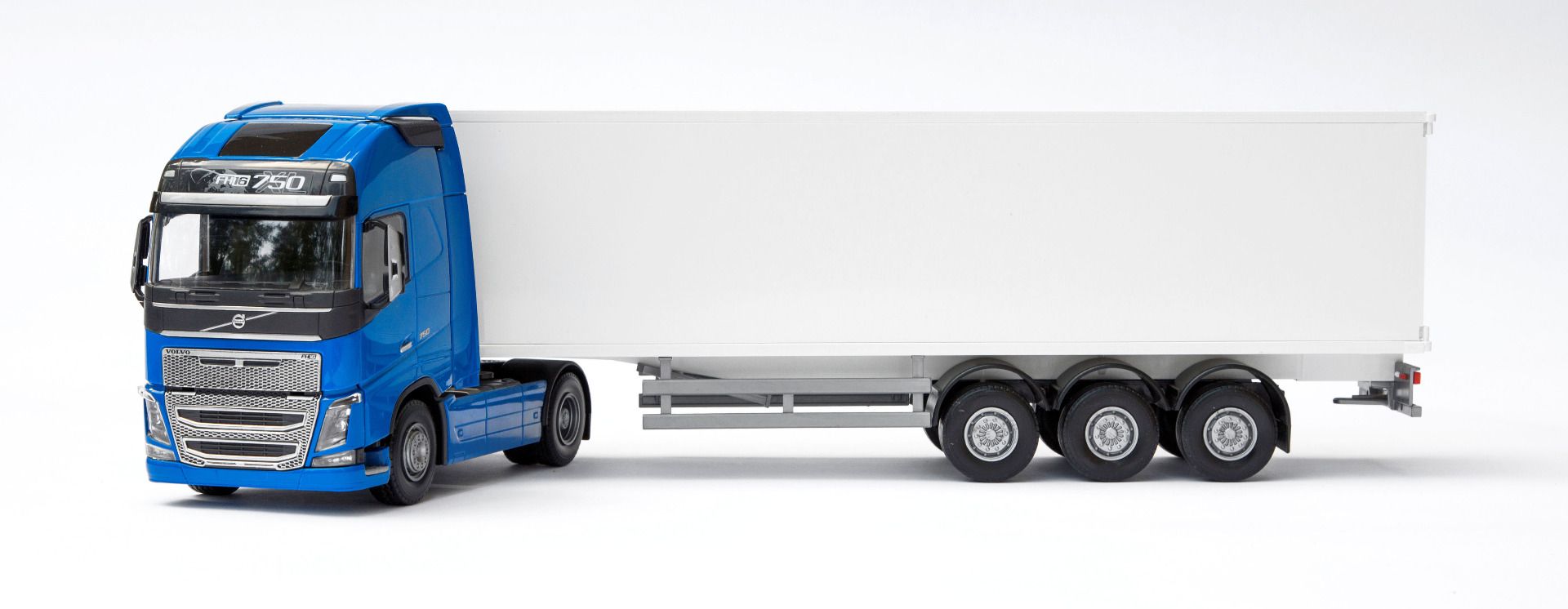 Volvo FH16 750 GL XL 4x2 Blauw met 3-as Oplegger - 1:25