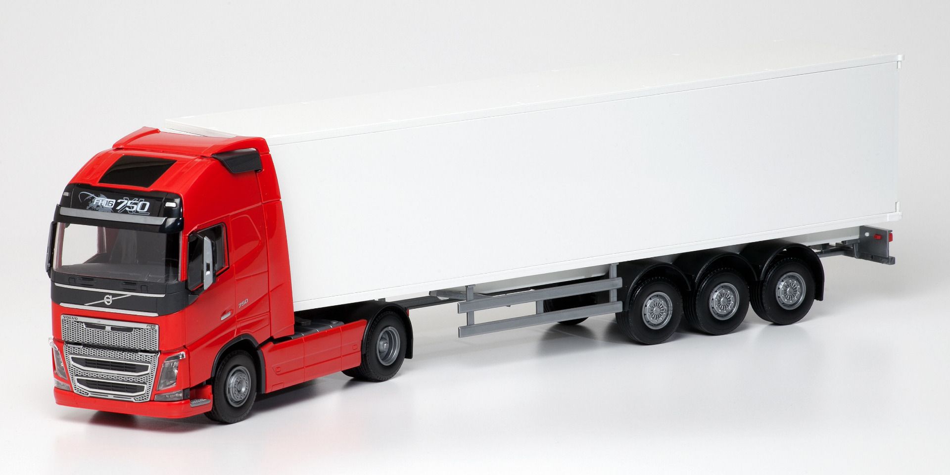 Volvo FH16 750 GL XL 4x2 Rood met 3-as Oplegger - 1:25