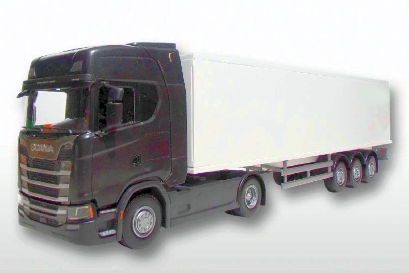Scania S410 4x2 Zwart met Oplegger - 1:25