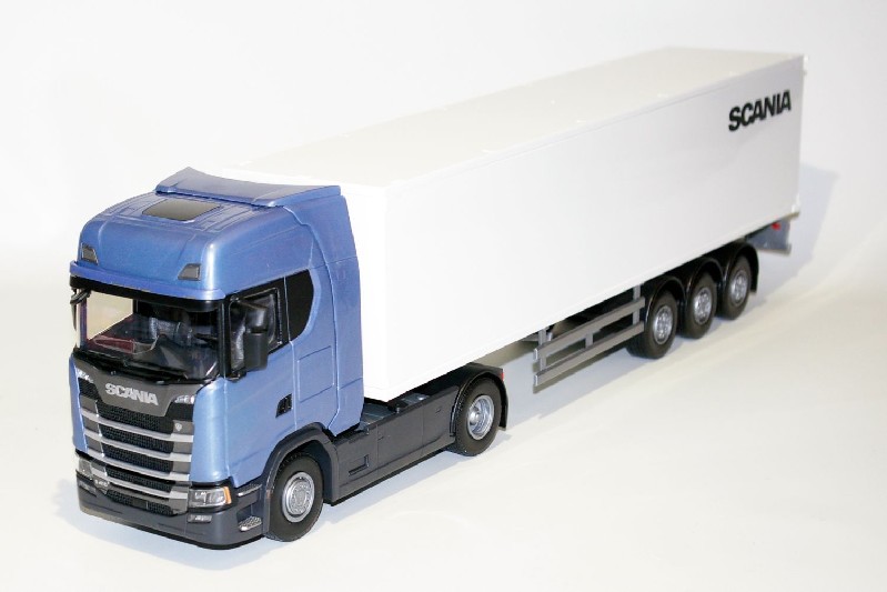 Scania S410 4x2 Blauw met Oplegger - 1:25