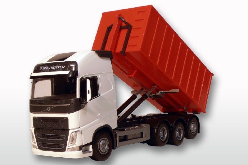 Volvo FH 8x4 met Afzetcontainer Wit - 1:25