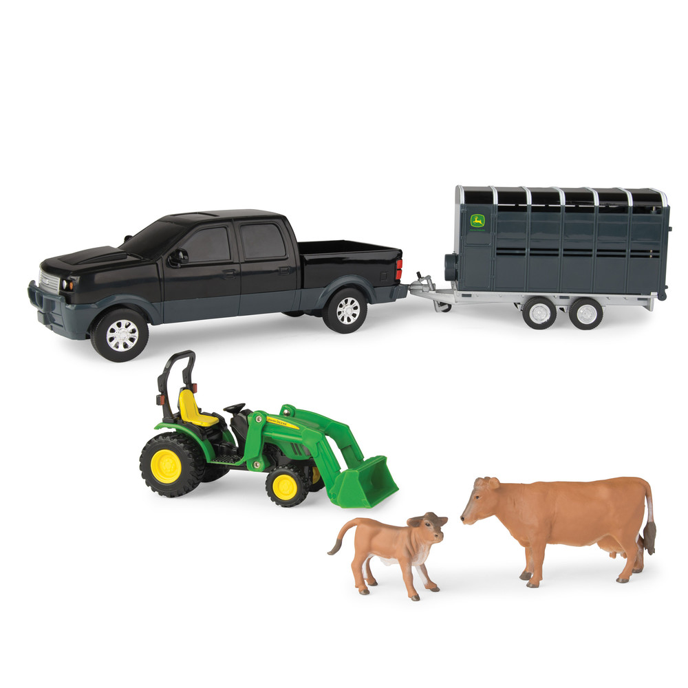 John Deere Animal Hauling Set with Tractor - 1:32