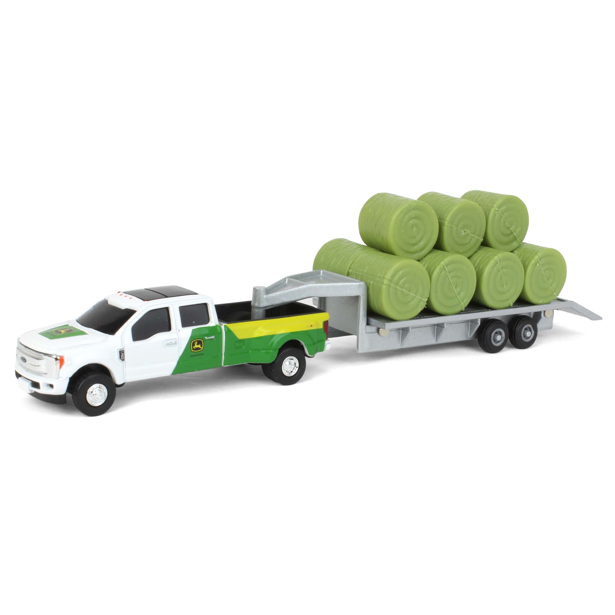 Ford Pick-Up JD with Trailer and Bales - 1:64