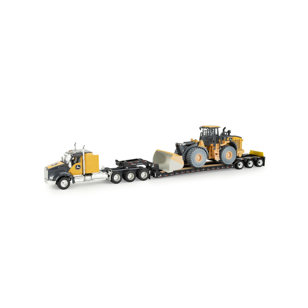 Kenworth T880 Semi + Trailer with John Deere 904 P-Tier Wheel Loader Prestige Collection - 1:50