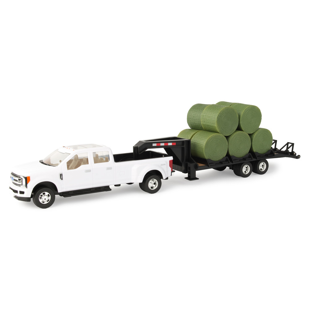 Ford F350 with Gooseneck Trailer + Bales - 1:32