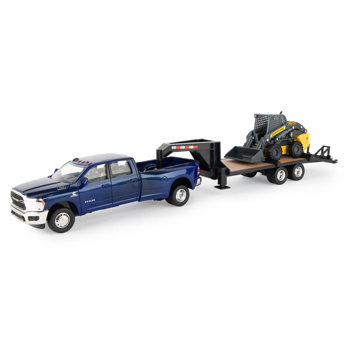 Dodge RAM 3500 with Gooseneck Trailer + New Holland L230 Skid Steer - 1:32