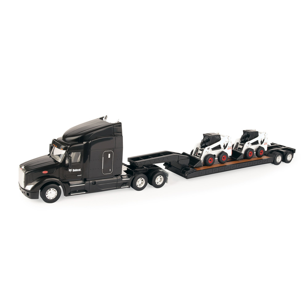 Peterbilt 579 Semi with Lowloader and 2 Bobcat S450 Skid Loaders - 1:32