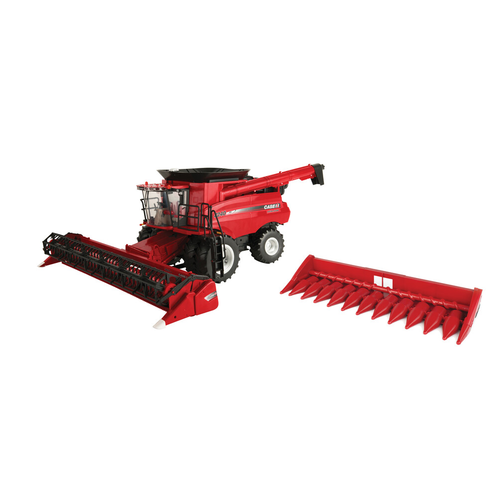 Big Farm Case IH 8240 Combine with Corn Head and Grain Head - 1:16