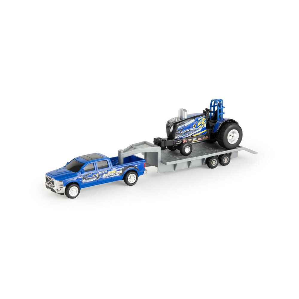 New Holland Puller Set with Truck and Trailer - 1:64