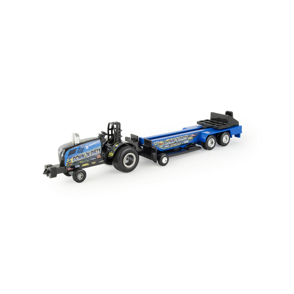 New Holland Pulling Tractor Down N Dirty with Pulling Sled - 1:64