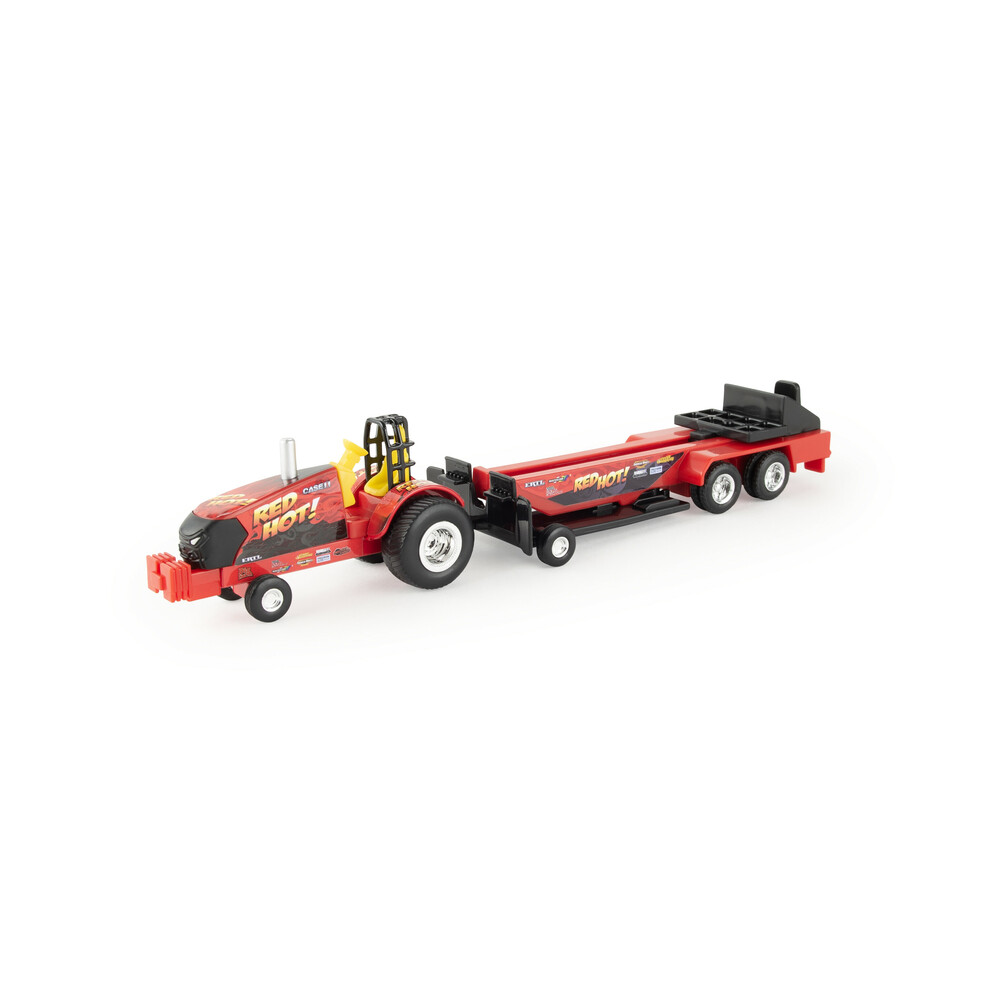 Case IH Magnum Pulling Tractor Red Hot with Pulling Sled - 1:64