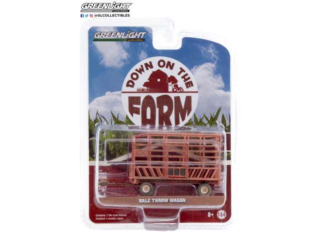 Bale Throw Wagon Weathered Red - 1:64