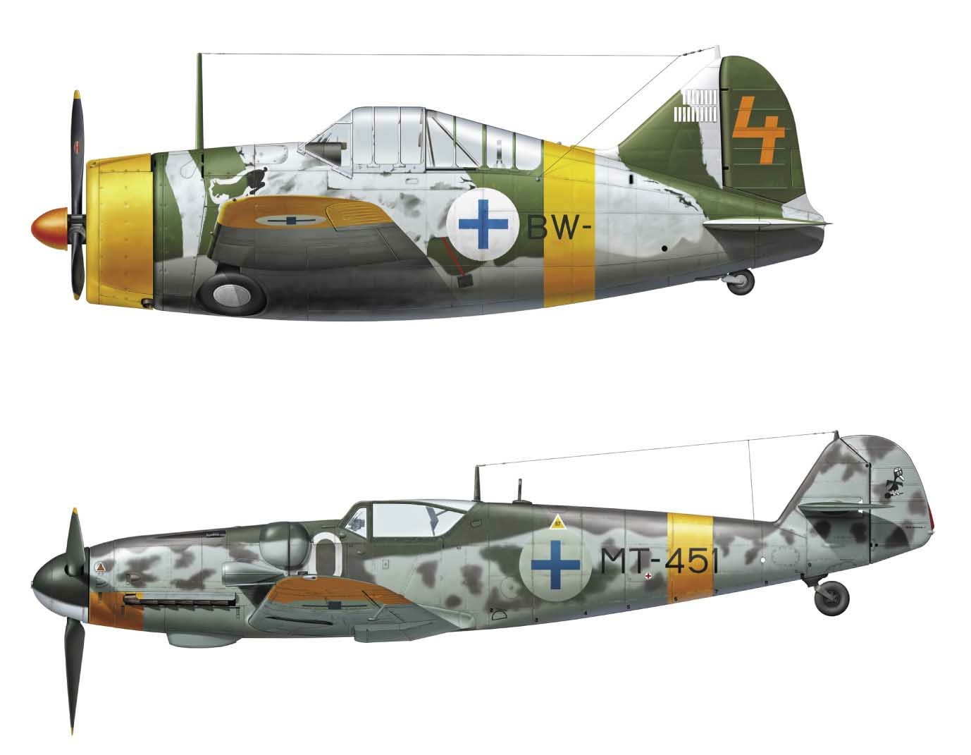 B-239 Buffalo and Messerschmitt Bf109G-6 - 1:72