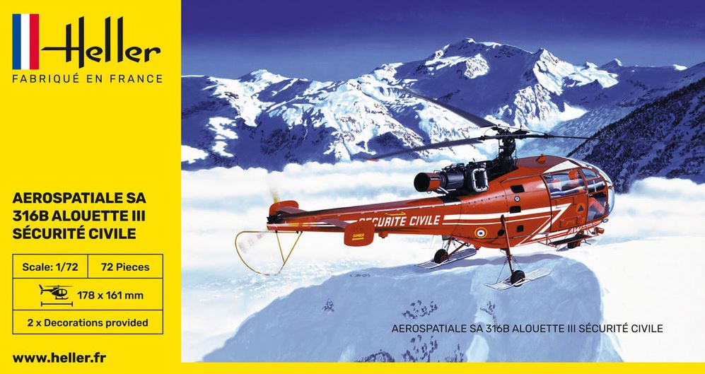 SA316B Alouette III Securite Civile - 1:72