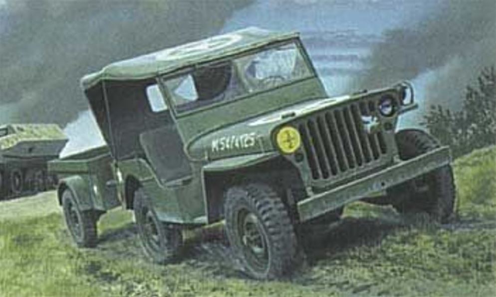 Jeep Willy + Trailer - 1:35