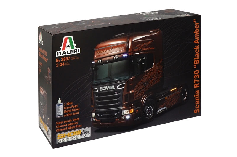 Scania R730 V8 Black Amber - 1:24