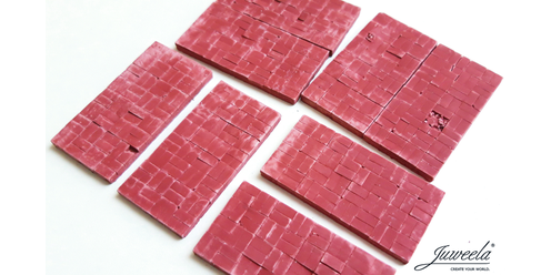 Hexa Plates Red 61x31mm - 8 pieces