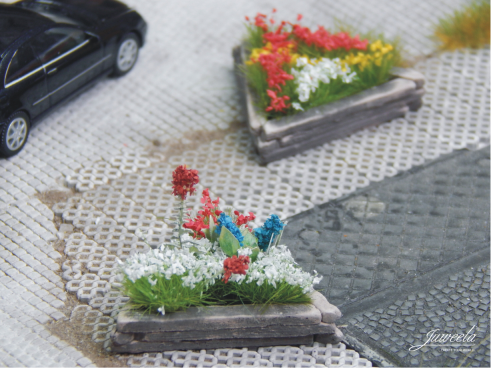 Road flower little box HO diorama 10 pcs