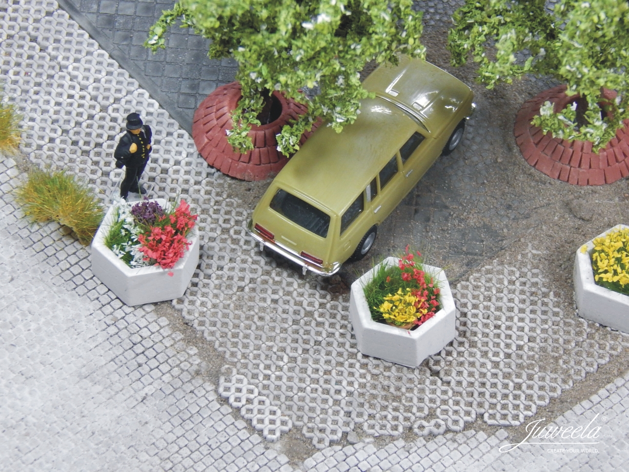 plant box concrete, hexagon - 10 pcs