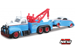 Mack B-61 1953 + Ford 1937 Blauw/Wit - 1:64