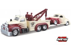 Mack B-61 1953 + Willys 1941 Rood/Creme - 1:64