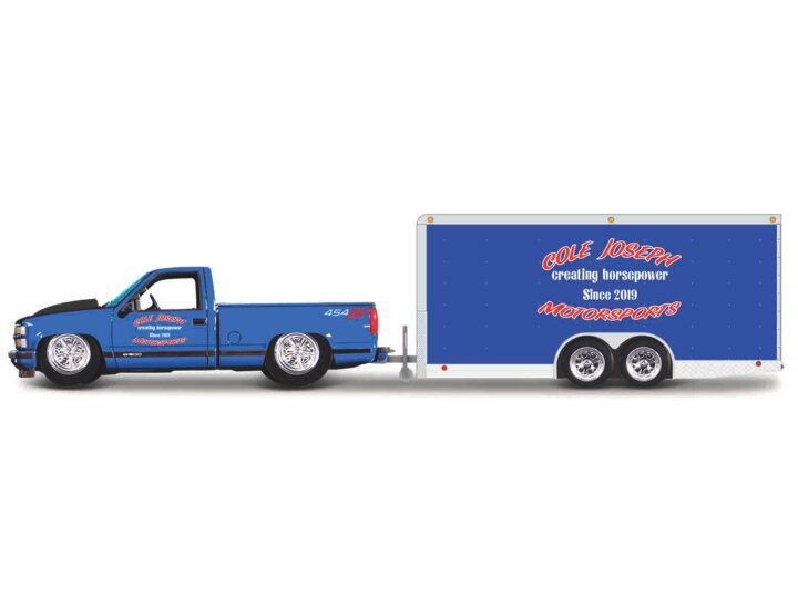 Chevrolet 454 SS Pickup + Car Trailer - 1:64