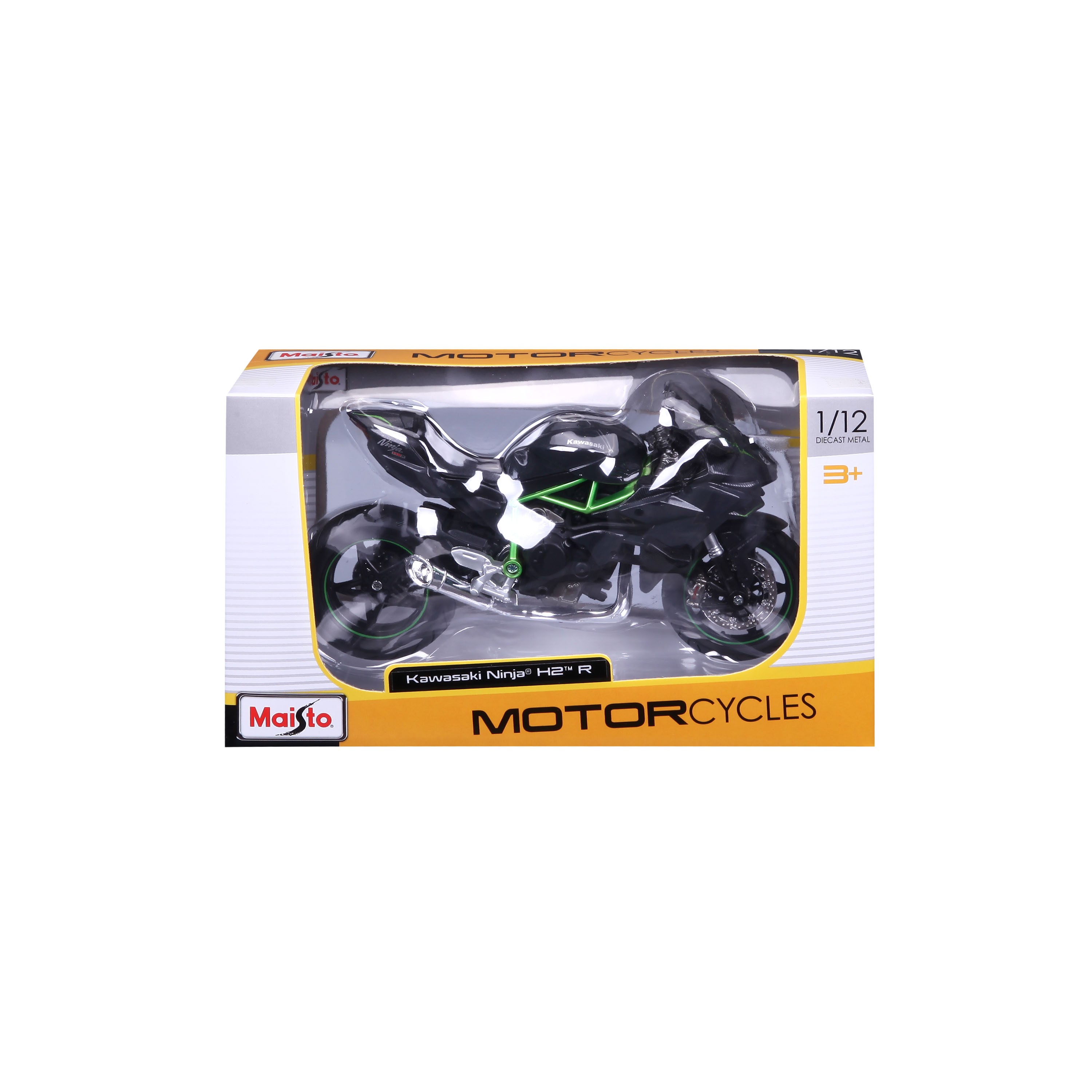 Kawasaki H2 R Ninja Donkergrijs/Groen - 1:12