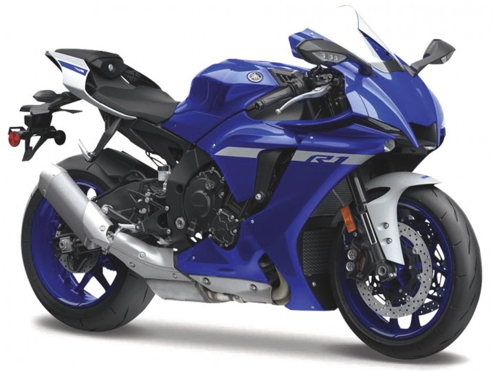 Yamaha YZF-R1 2021 Blauw/Grijs - 1:18