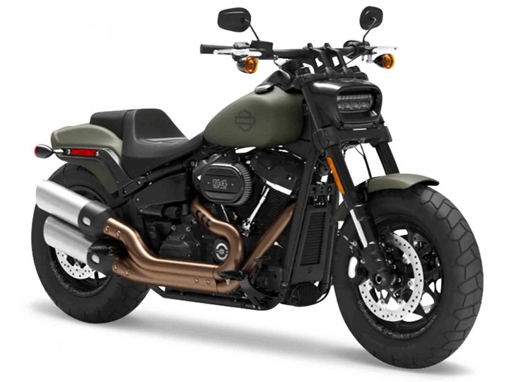 Harley-Davidson Fat Bob 114 2022 Olijfgroen/Zwart - 1:18